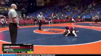 100 lbs Cons. Round 1 - Olivia Coll, Edwardsville (H.S.) vs Lordes Hernandez, Elgin (HS)
