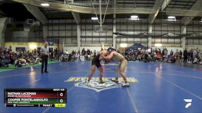 165 lbs 1st Place Match - Nathan Lackman, Rhode Island College vs Cooper Pontelandolfo, New York University