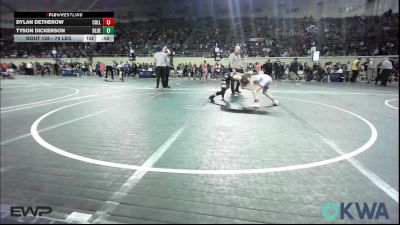 76 lbs Consi Of 4 - Dylan Detherow, Collinsville Cardinal Youth Wrestling vs Tyson Dickerson, Blue Devil Wrestling Club