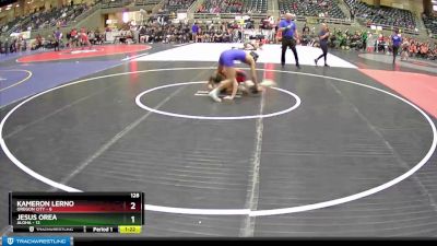 128 lbs Round 1 (4 Team) - Kameron Lerno, Oregon City vs Jesus Orea, Aloha