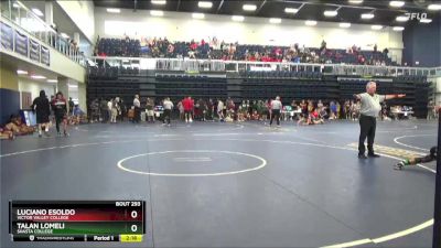 157 lbs Cons. Round 3 - Talan Lomeli, Shasta College vs Luciano Esoldo, Victor Valley College