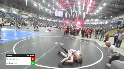 130 lbs Consi Of 8 #2 - Braxton Lorimor, Cedaredge Wrestling vs Jonathan Olsen, Ortega Middle School