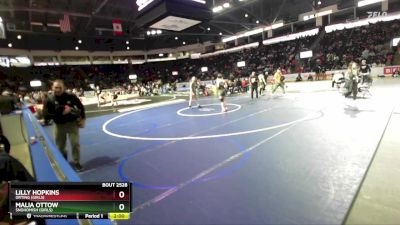 Girls 115 lbs Quarterfinal - Lilly Hopkins, Orting (Girls) vs Malia Ottow, Snohomish (Girls)