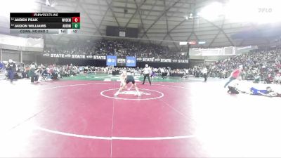 Boys 2A 126 lbs Cons. Round 2 - Jaiden Peak, West Valley (Spokane) vs Jaidon Williams, Aberdeen
