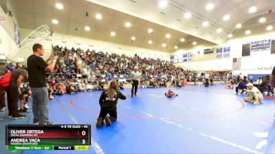 45 lbs Round 1 - Oliver Ortega, SoCal Hammers WC vs Andrea Vaca, Madera Grapplers