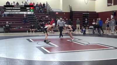 120 lbs Semifinal - Caden Steinkamp, Center Point-Urbana vs Kaesyn Husmann, Monticello