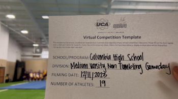 Columbia High School [Game Day Medium Varsity - Non-Tumble] 2023 UCA & UDA December Virtual Challenge