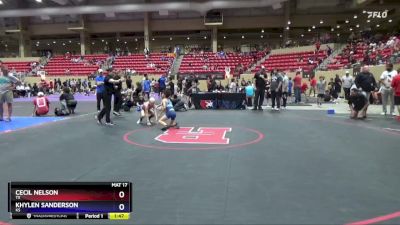 67 lbs Round 3 - Cecil Nelson, TX vs Khylen Sanderson, KS