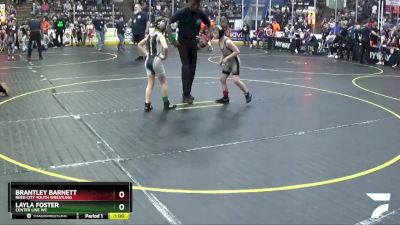 64 lbs Champ. Round 1 - Layla Foster, Center Line WC vs Brantley Barnett, Reed City Youth Wrestling