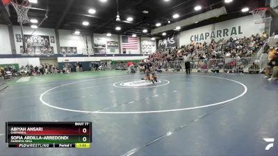 115 lbs Semifinal - Abiyah Ansari, Chaparral vs Sofia Ardilla-Arredondo, Murrieta Mesa