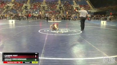 120 lbs Cons. Round 3 - Cambrie Feist, Bismarck vs Deegan Kirschenmann, Valley City