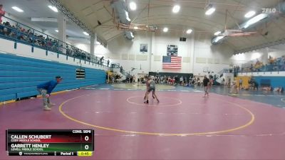 120 lbs Cons. Semi - Callen Schubert, Cody Middle School vs Garrett Henley, Lovell Middle School