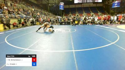 165 lbs Rnd Of 32 - Braeden Simoneaux, LA vs Liam Crook, WI