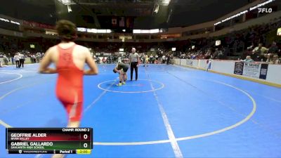 157 lbs Champ. Round 2 - Gabriel Gallardo, Sahuarita High School vs Geoffrie Alder, River Valley