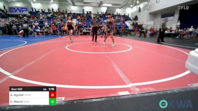 130 lbs Quarterfinal - Alek Aguilar, Fort Gibson Youth Wrestling vs Dylan Martin, Sperry Wrestling Club