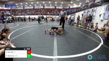 37 lbs Rr Rnd 1 - Remi Norrell, Tuttle Wrestling Club vs Sadie Beavers, Harrah Little League Wrestling