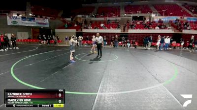 100 lbs Semis (4 Team) - Madilynn Hine, Keller Timber Creek vs Kambree Smith, Arlington Martin