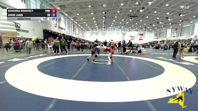 138 lbs Semifinal - Savanna Benedict, Penn Yan Wrestling Club vs Josie Lamb, Canandaigua Wrestling