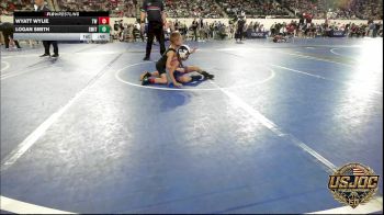 52 lbs Round Of 32 - Wyatt Wylie, Tuttle Wrestling vs Logan Smith, Smith Wrestling Academy