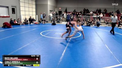 125 lbs Champ. Round 1 - Carlo Arreola, Southwest Minnesota State vs Rhys Sellers, Colorado State University - Pueblo