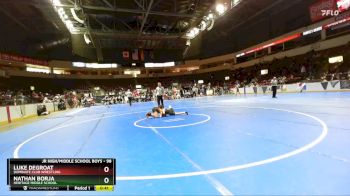 98 lbs Cons. Round 4 - Luke DeGroat, Dominate Club Wrestling vs Nathan Borja, Heritage Middle School