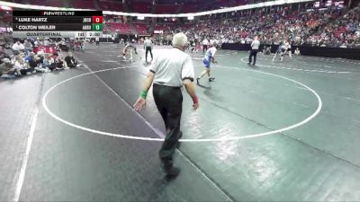D3-150 lbs Quarterfinal - Colton Weiler, Auburndale vs Luke Hartz, Johnson Creek