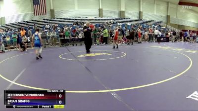 92 lbs Cons. Round 3 - Jefferson Vondruska, OH vs Brian Gramig, IN