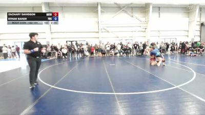 182-191 lbs Quarterfinal - Zachary Davidson, Mt. Ridge Youth Wrestling vs Ethan Baker, Panther Wrestling Club