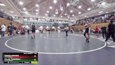 190 lbs Quarterfinal - Thiago Peraira, San Clemente vs Dylan Tondreau, Slam Academy