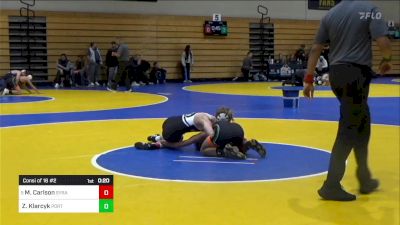 129 lbs Consi Of 16 #2 - Mason Carlson, Syracuse (UT) vs Zachary Klarcyk, Porterville