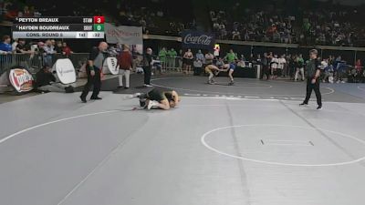 D 1 132 lbs Cons. Round 5 - Hayden Boudreaux, Southside vs Peyton Breaux, St. Amant