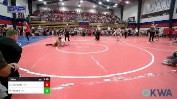 76 lbs Semifinal - Cruz Canales, Claremore Wrestling Club vs Kace Moore, Collinsville Cardinal Youth Wrestling