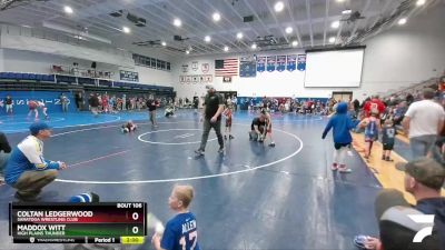 56 lbs Cons. Semi - Coltan Ledgerwood, Saratoga Wrestling Club vs Maddox Witt, High Plains Thunder