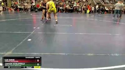 Round 1 - Luc Davis, Midwest Destroyers vs Cayson Schlotfeld, Gretna Youth Wrestling