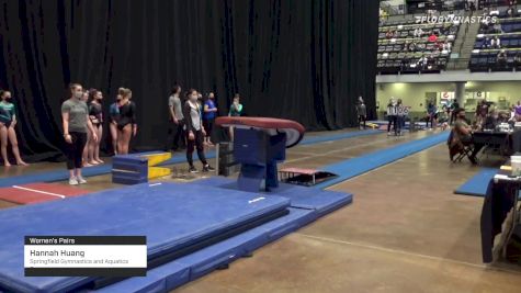 Hannah Huang - Women's Pairs, Springfield Gymnastics and Aquatics Center - 2021 Women's Xcel Region 4 Championships