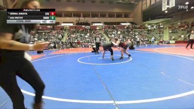 250 lbs Cons. Semi - Jenna Amaya, Cyclone Youth Wrestling vs Avi Pettit, Bauxite Mini Miners Wrestling