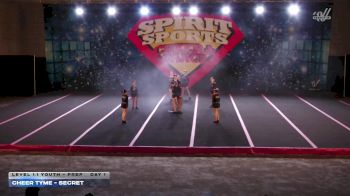 Cheer Tyme - Secret [2026 L1.1 Youth - PREP Day 1] 2026 Spirit Sports Hershey Nationals