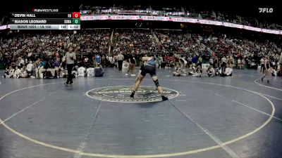 1A 150 lbs Quarterfinal - Mason Leonard, South Davidson Middle And High School vs Devin Hall, Robbinsville High School