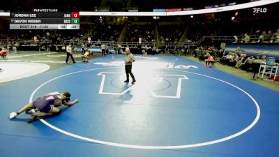 I-138 lbs Cons. Round 3 - Devon Weber, Greece Schools vs Jordan Lee, James Madison