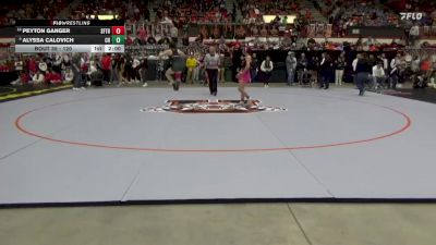 120 lbs Champ. Round 1 - Peyton Ganger, Santa Fe Trail Hs vs Alyssa Calovich, Chapman HS