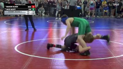 90 lbs Champ. Round 1 - Jace Scott, Riverton USA Wrestling vs Mason Olsen, Falls Academy