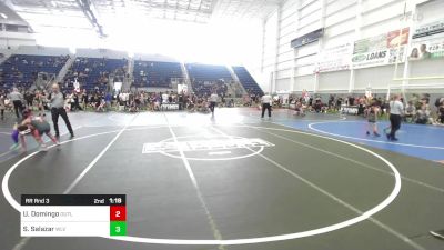 100 lbs Rr Rnd 3 - Urijah Domingo, Outlaws WC vs Shyanne Salazar, Wlv Jr Wrestling