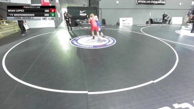 All Cadet Boys Freestyle Upper - 285 lbs Cons. Round 2 - Noah Lopez, South Hills High School Wrestling vs Ty Westenberger, San Marcos High School