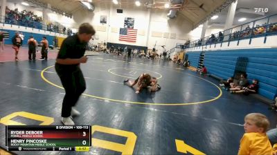 109-113 lbs Round 1 - Ryder DeBoer, Powell Middle School vs Henry Pincoske, Rocky Mountain Middle School