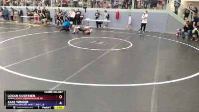 82 lbs Champ. Round 1 - Logan Sivertsen, Juneau Youth Wrestling Club Inc. vs Kass Winger, Soldotna Whalers Wrestling Club