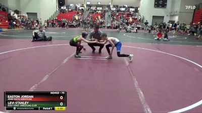 75 lbs Quarterfinal - Easton Jordan, Arab Youth Wrestling vs Levi Stanley, Gulf Coast Wrestling Club