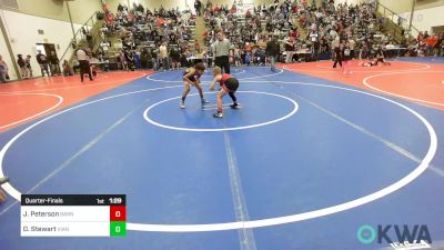 58-61 lbs Quarterfinal - Josiah Peterson, Barnsdall Youth Wrestling vs Daxton Stewart, Vian Wrestling Club