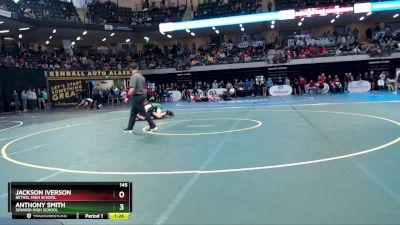 145 lbs Quarterfinal - Jackson Iverson, Bethel High School vs Anthony Smith, Seward High School