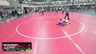 90 lbs Cons. Round 2 - Caleb Rickert, Wisconsin vs Deklan Morrissey, Outlaw Wrestling Club