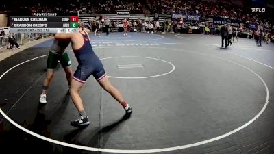 D 2 215 lbs Quarterfinal - Brandon Crespo, Archbishop Shaw vs Madden Credeur, Comeaux